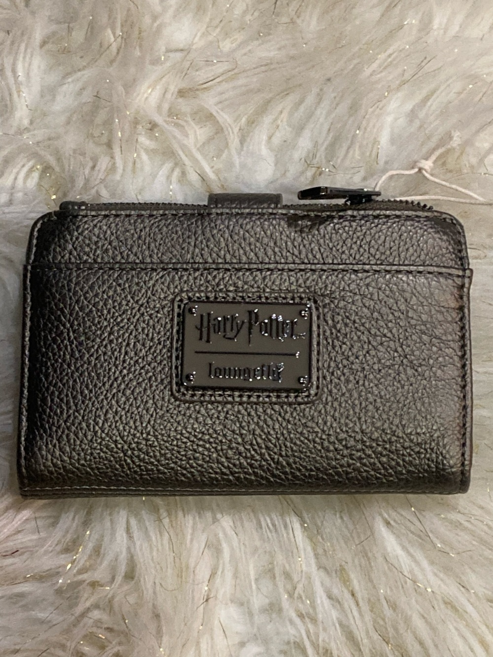 Loungefly Black Faux Leather Zip Wallet Phone Case